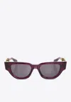 Valentino Ii Vlogo Cat-eye Sunglasses In Gray