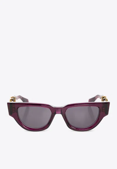 Valentino Ii Vlogo Cat-eye Sunglasses In Gray