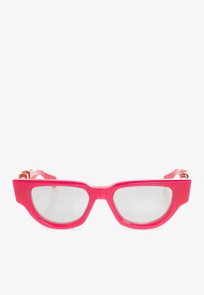 Valentino Ii Vlogo Cat-eye Sunglasses In Silver