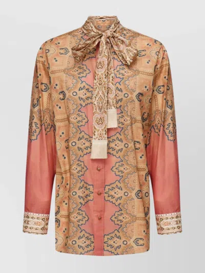 Valentino Imaginary Journey Cotton Blouse In Multicolour