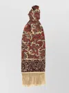 Valentino Imaginary Journey Paisley Pattern Fringed Scarf