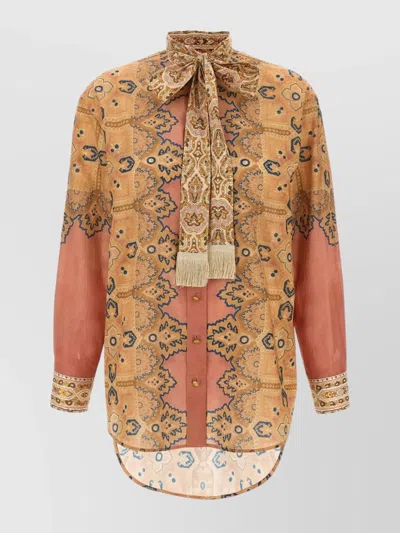 VALENTINO 'IMAGINARY JOURNEY' PATTERNED SHIRT WITH BOW TIE