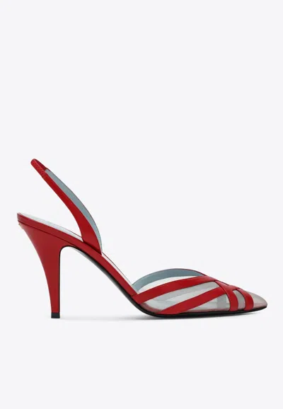 VALENTINO GARAVANI IMPUDANCE 90 LEATHER SLINGBACK SANDALS