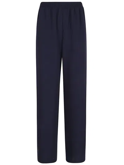 VALENTINO VALENTINO INDIGO BLUE SILK TROUSERS