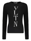 Valentino Long Sleeve Crew-neck Sweater In Black