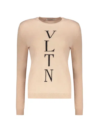 Valentino Intarsia-knit Sweater In Pink