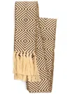 Valentino Garavani Antibes Cotton Scarf With Fringe In Nude