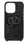 Valentino Iphone 13pro Black Minimalist Cover In High Quality In Black