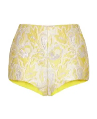 Valentino Iris Patterned Shorts In Yellow