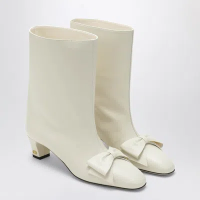 Valentino Garavani Ivory Bowow Ankle Boots