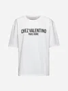 Valentino Cotton Slogan Print Drop Shoulder T-shirt