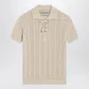 Valentino Embroidered Cotton Knit Polo Woman Ivory Xs In Neutral