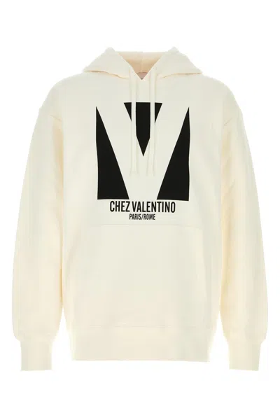 VALENTINO IVORY COTTON SWEATSHIRT