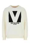 Valentino Garavani Women Ivory Cotton Sweatshirt In Avorio