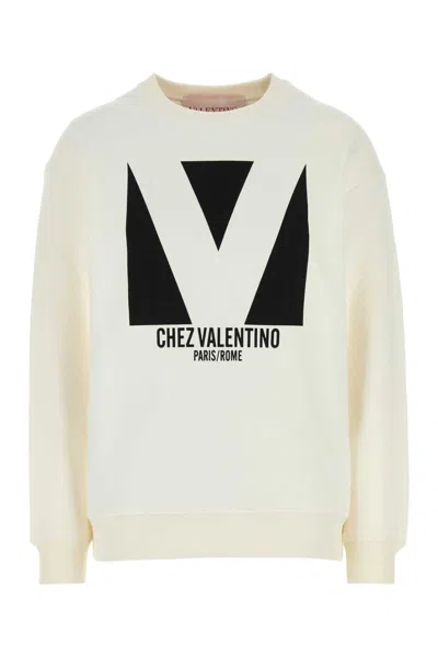 VALENTINO IVORY COTTON SWEATSHIRT
