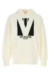 Valentino Garavani White Cotton Sweatshirt In Avorio