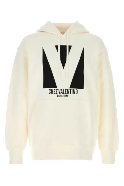 VALENTINO IVORY COTTON SWEATSHIRT