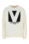 Valentino Garavani Women Ivory Cotton Sweatshirt In Beige