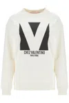 Valentino Garavani Women Ivory Cotton Sweatshirt In Beige