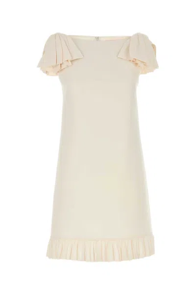 VALENTINO WHITE CREPE COUTURE DRESS