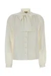 Valentino Ivory Crepe Shirt In Multi