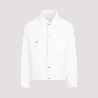 Valentino Logo-plaque Denim Jacket In White