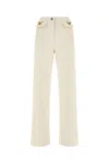 Valentino Vgold Low-rise Wide-leg Jeans In White