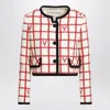 Valentino Ivory Jacket With Check Vlogo Pattern In Multi