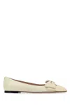 Valentino Garavani Leather Ballerinas Featuring Bow Detail In Neutral
