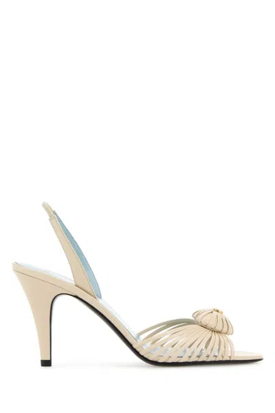 Valentino Garavani Ivory Leather Heels In White
