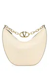 Valentino Garavani Ivory Leather Medium Hobo Vlogo Moon Shoulder Bag