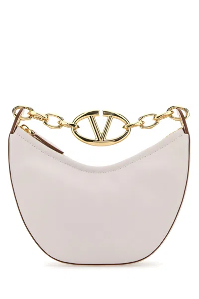 Valentino Garavani Ivory Leather Mini Hobo Vlogo Moon Handbag