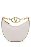 Valentino Ivory Leather Mini Hobo Vlogo Moon Handbag In Mauvemorn