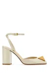 Valentino One Stud 90mm Patent-leather Pumps In Lightivory