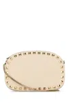 Valentino Borsa A Tracolla Rockstud In Pelle Avorio  Donna