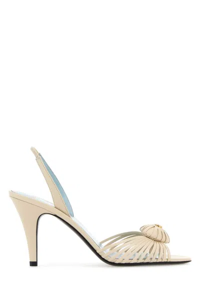 VALENTINO GARAVANI IVORY LEATHER ROYAL SANDALS
