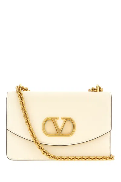 Valentino Garavani Vain Small Shoulder Bag In Shiny Calfskin Woman Butter Uni In Neutral