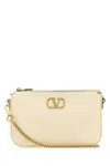 Valentino Garavani Women Ivory Leather Vlogo Crossbody Bag In White