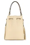 Valentino Ivory Leather Vlogo Signature Bucket Bag In Neutral