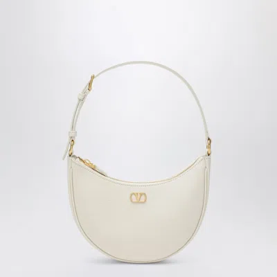Valentino Garavani Ivory Leather Vlogo Signature Mini Hobo Bag In White