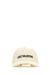 Valentino Garavani Ivory Cotton Baseball Cap With Adjustable Embroidered Logo In White