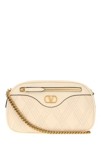 Valentino Garavani Ivory Nappa Leather Quiltie 67 Crossbody Bag In White