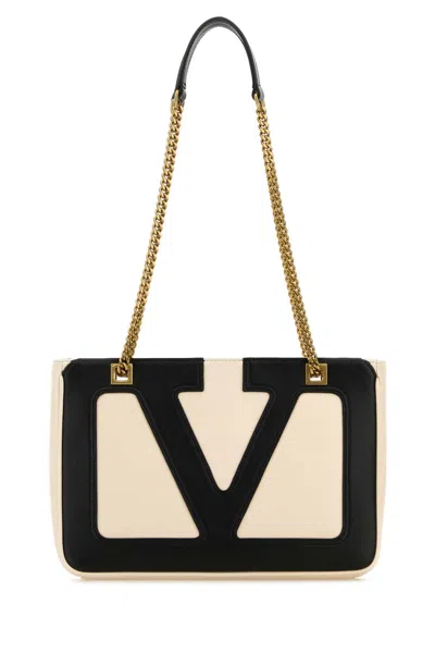 VALENTINO GARAVANI IVORY NAPPA LEATHER SMALL VIVA SUPERSTAR SHOULDER BAG