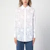 Valentino Ivory Organdis Daisy Shirt In White