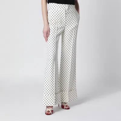 Valentino Ivory Supergran Trousers With Plusdepois Print In White