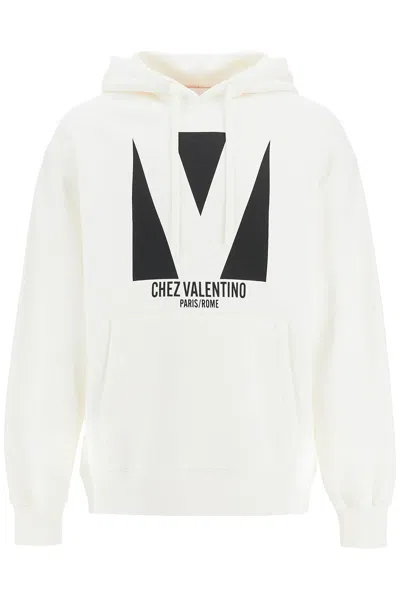 VALENTINO VALENTINO  IVORY SWEATSHIRT WITH CHEZ  PRINT