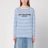 Valentino Long Sleeve Cotton T-shirt With Striped Pattern In Print