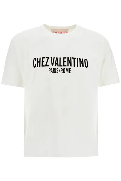 VALENTINO VALENTINO  IVORY T-SHIRT WITH CHEZ  PRINT