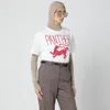 Valentino Panther Graphic Crew Neck T-shirt Short Sleeves In White