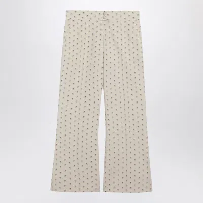 Valentino Floral Pattern Trousers Wide Leg Belt Loops In Multi